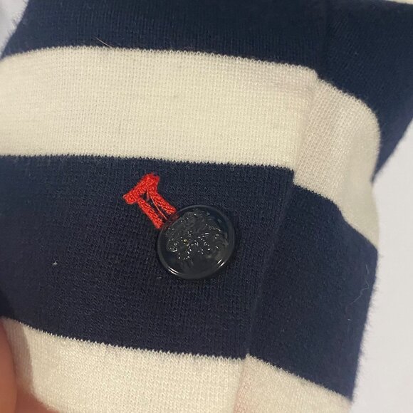 GAP The Academy Blazer‎ Blue White Striped Double Button Closure Size 10 - Picture 5 of 9